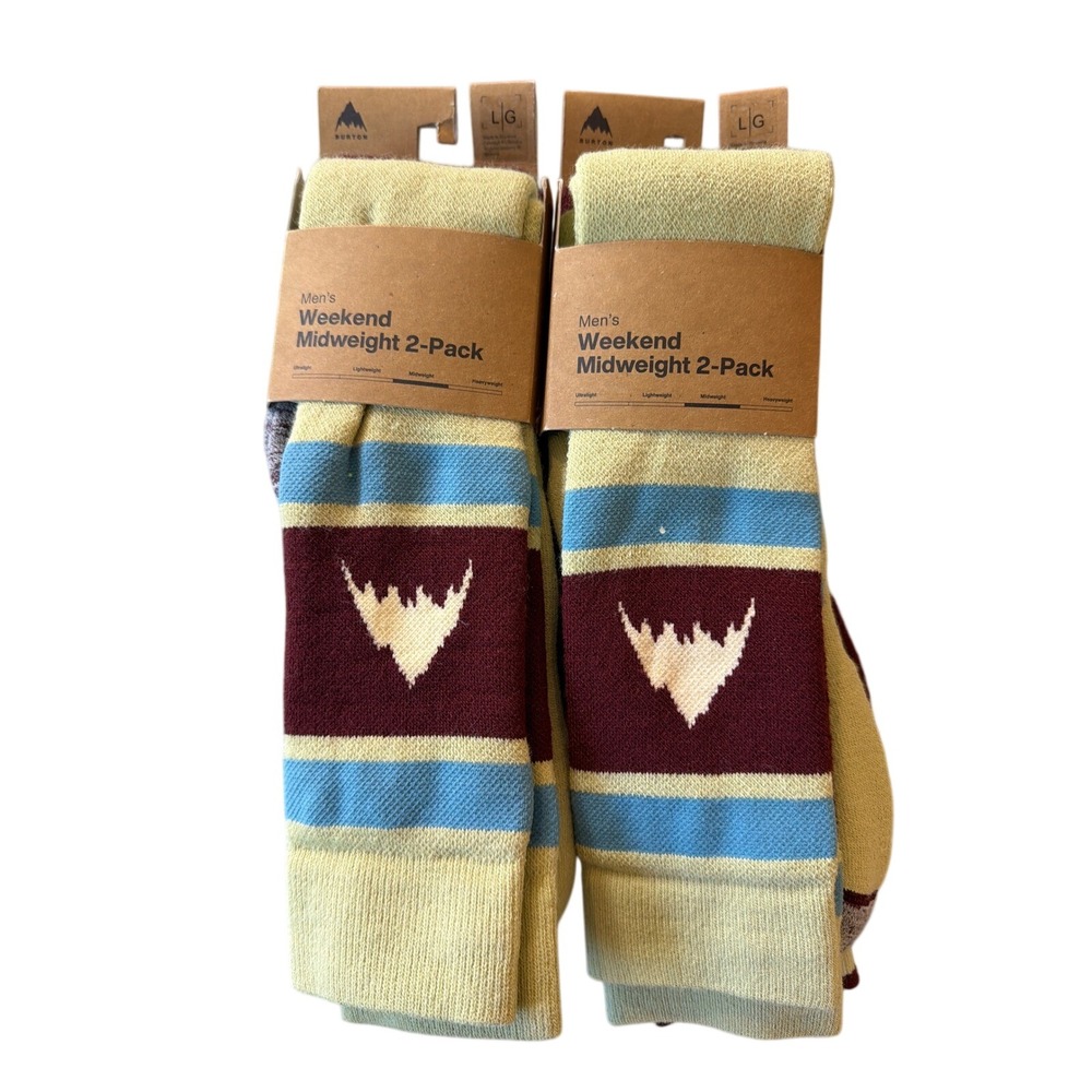 Burton Ski Socks Mens Large Weekend Midweight Lot of 4 Pairs $80 NWT